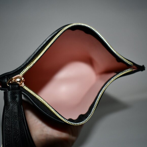 Hollis Cosmetic Bag in Black Leopard Chic NWT Details: Stain-resistant interior - Picture 2 of 5